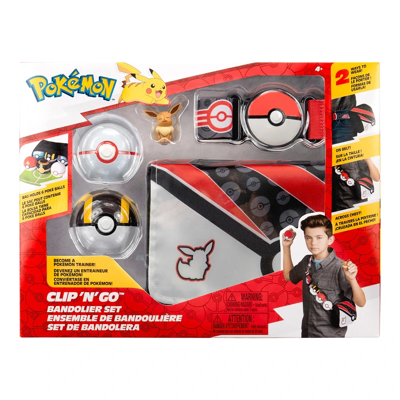 Ігровий набір POKEMON W5 - СПОРЯДЖЕННЯ ТРЕНЕРА ІВІ (2 покеболи, пояс, фігурка, сумка для м'ячів) — Pokemon