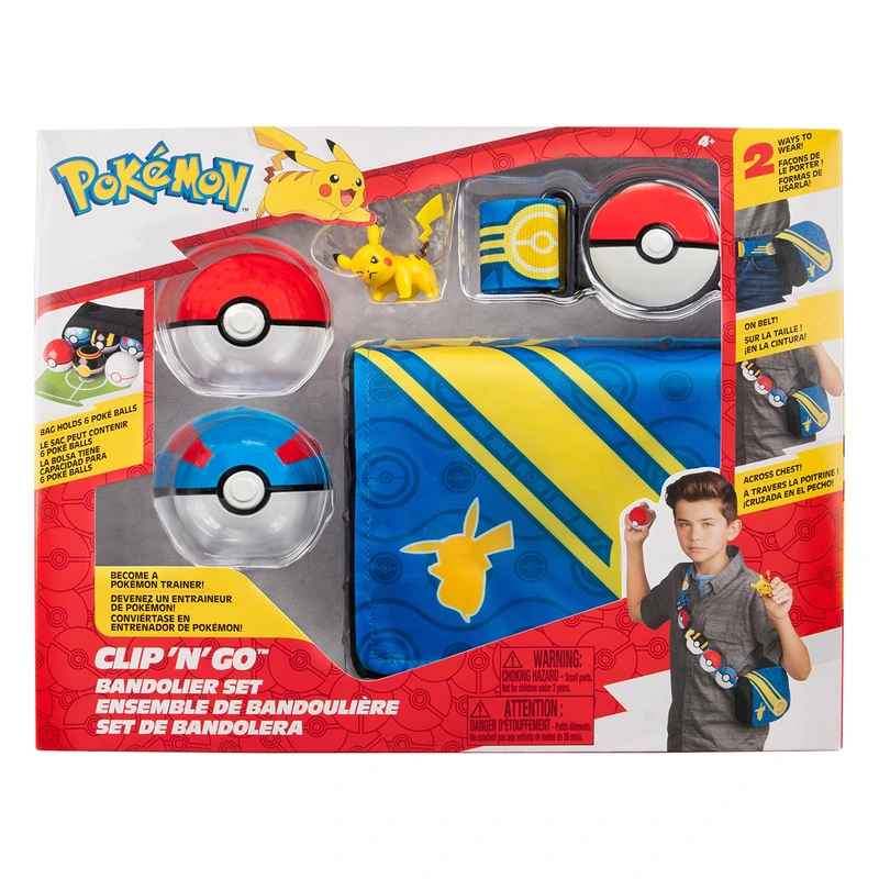 Ігровий набір POKEMON W5 - СПОРЯДЖЕННЯ ТРЕНЕРА ПІКАЧУ (2 покеболи, пояс, фігурка, сумка для м'ячів) — Pokemon