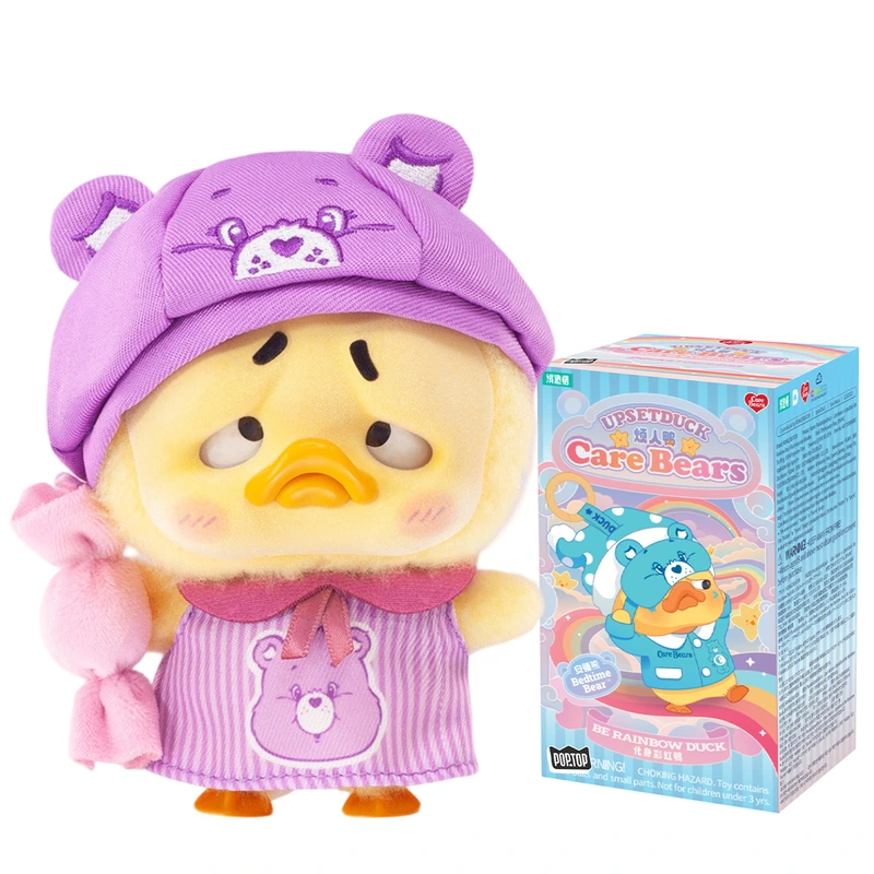 Колекційна м'яка іграшка з кільцем POP TOP 1983toys серії "Upset Duck x Care Bears" - БУДЬ ВЕСЕЛКОЮ (у дисп., в ас.) — Pop Top