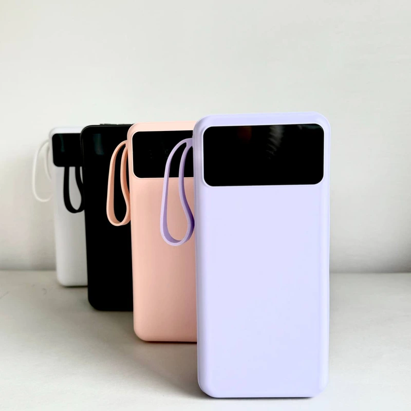 Power Bank Intelligent Fast з кабелем USB+Micro+Type-C+Lightning (30000mAh) Бузковий