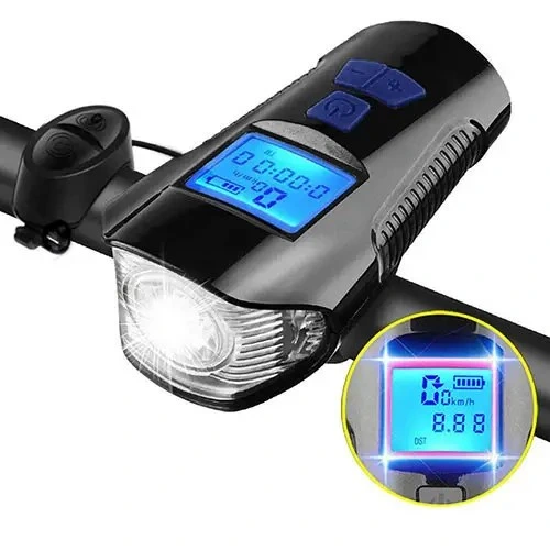Велоліхтар із сигналом та комп'ютером XA-585-T6 2LED з акумулятором + кнопка керування — Power