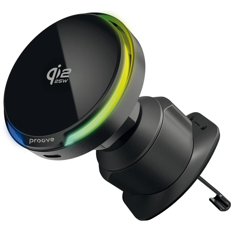 Автомобільний тримач з Бездротовим ЗП Proove Spark Qi2.2 25W black — Proove