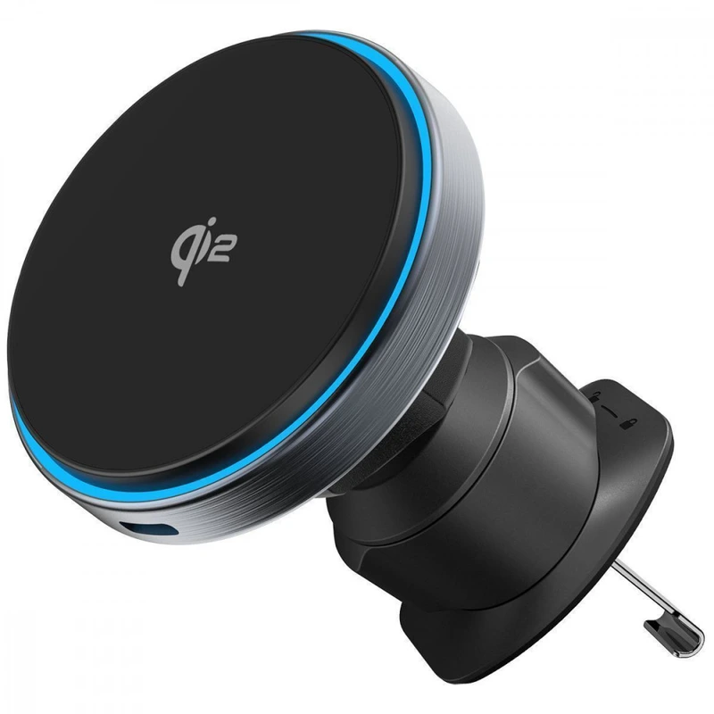 Автомобільний тримач з Бездротовим ЗП Proove Titanium Circle Qi2 15W gray — Proove