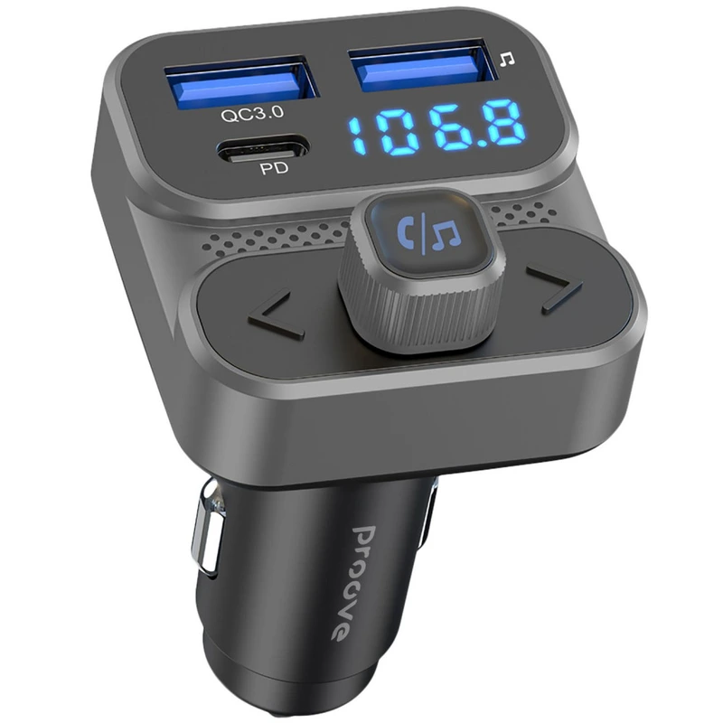 АЗП Proove FM Launcher Luxor SE 36W (PD+QC3.0) Type-C+USB gray