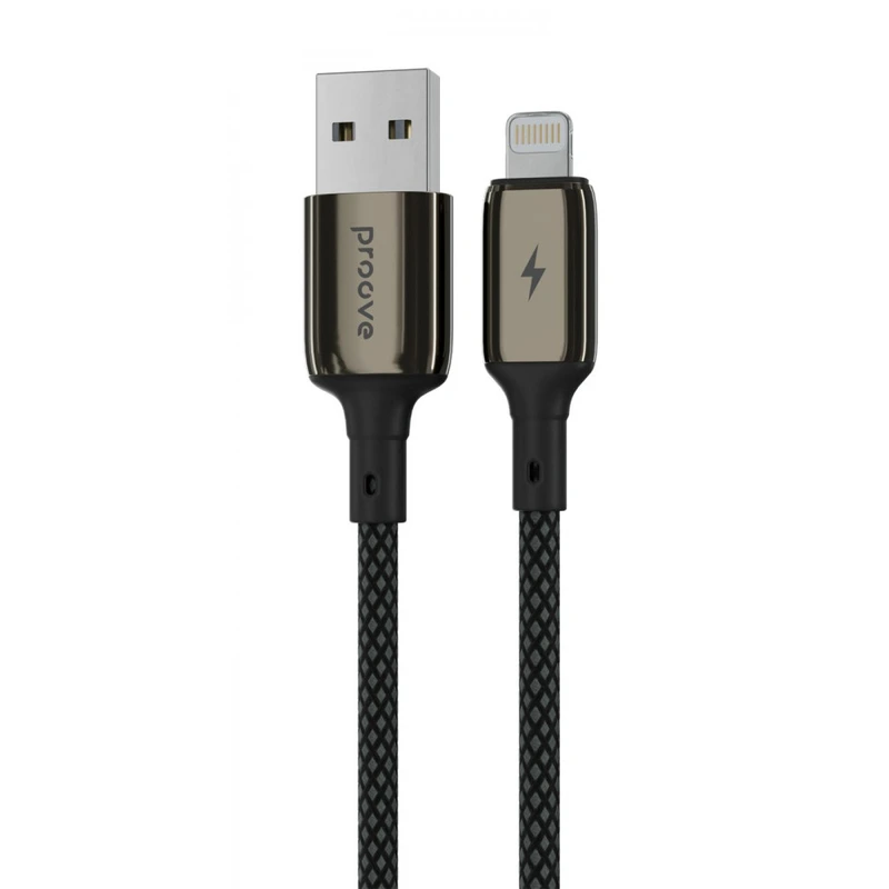 Кабель Proove Dense Metal USB to Lightning 2.4A (1m) black