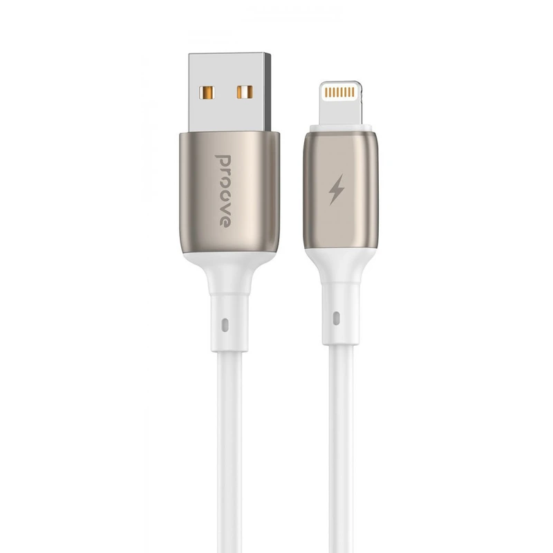 Кабель Proove Flex Metal USB to Lightning 2.4A (1m) white