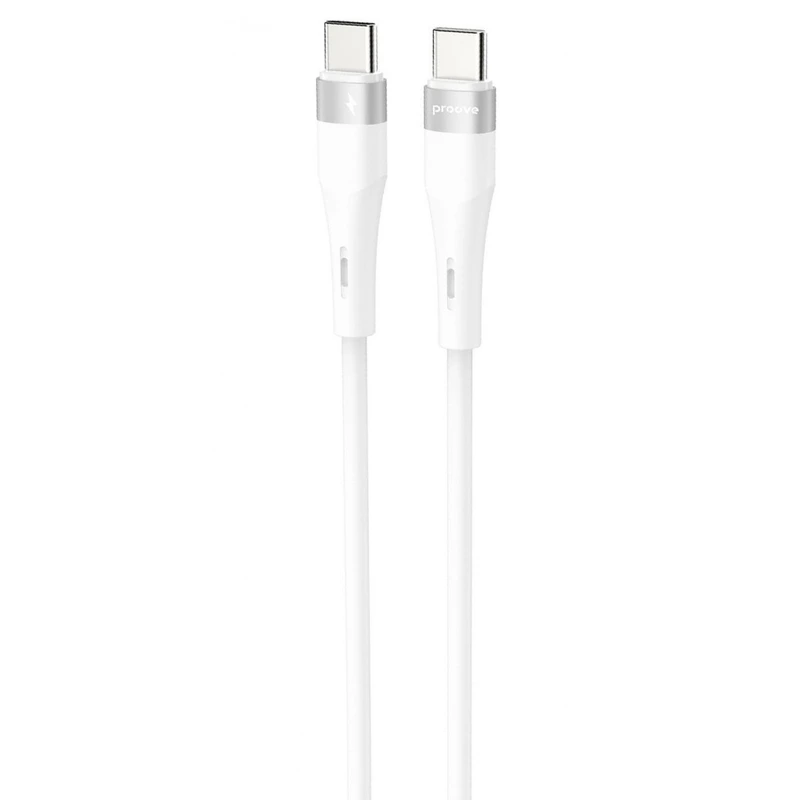Кабель Proove Light Silicone Plus Type-C to Type-C 60W (1m) white