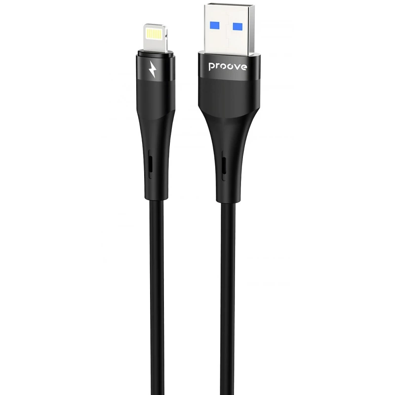 Кабель Proove Light Silicone Plus USB to Lightning 2.4A (1m) black