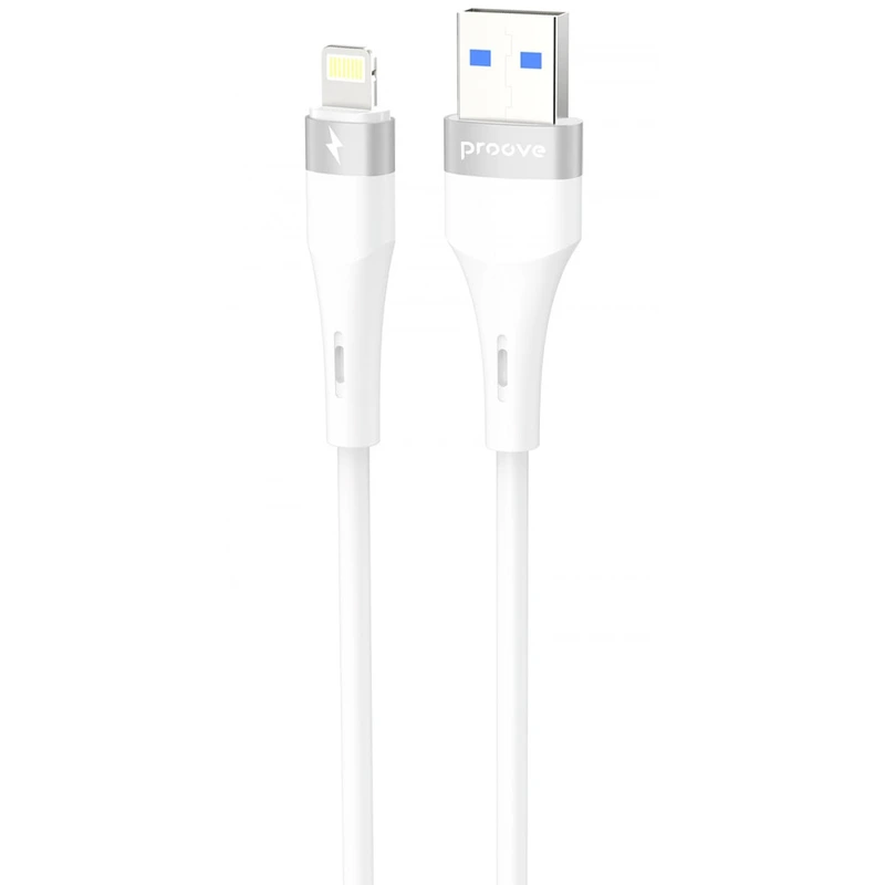 Кабель Proove Light Silicone Plus USB to Lightning 2.4A (1m) white