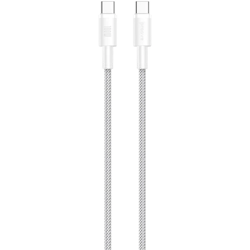 Кабель Proove Nylo Type-C to Type-C 100W (1.5m) white
