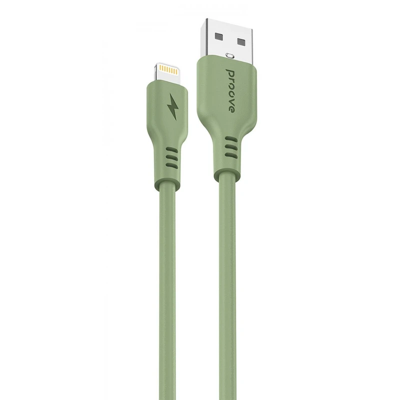 Кабель Proove Rebirth USB to Lightning 2.4A (1m) green