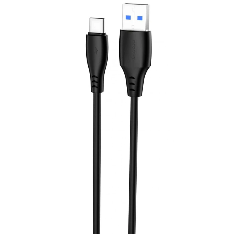 Кабель Proove Simple Silicone USB to Type-C 3A (2m) black