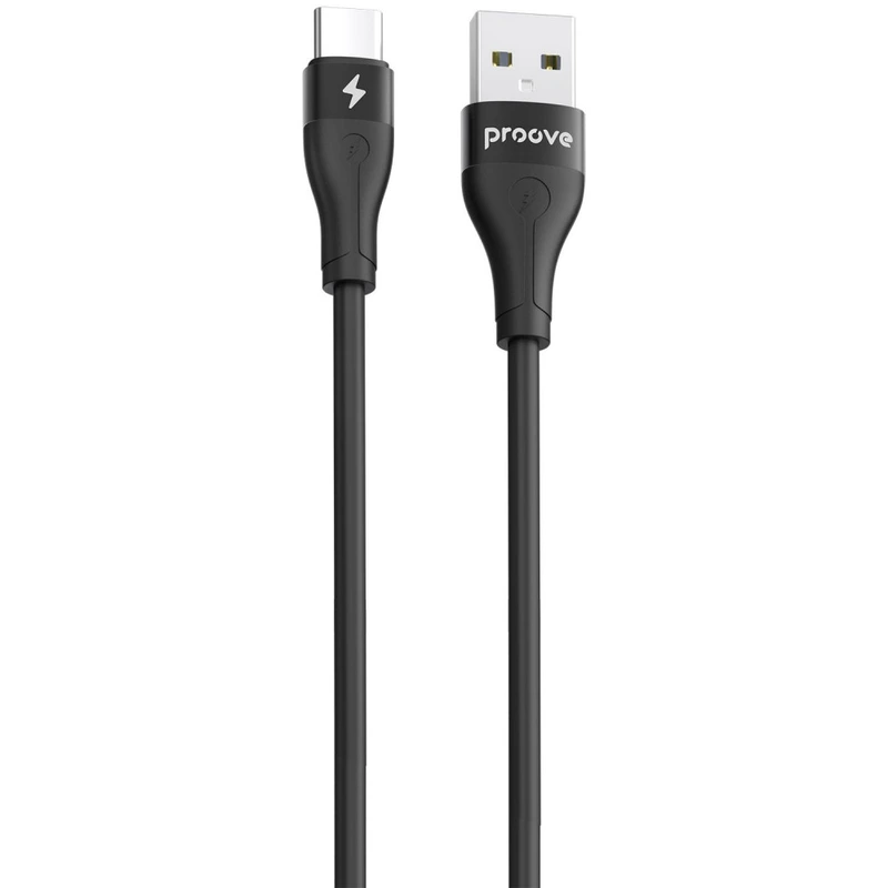 Кабель Proove Soft Silicone USB to Type-C 3A (1m) black