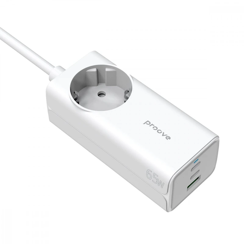 Мережевий фільтр Proove Power Strip PD-02 65W (2 Type-C + 1USB) white