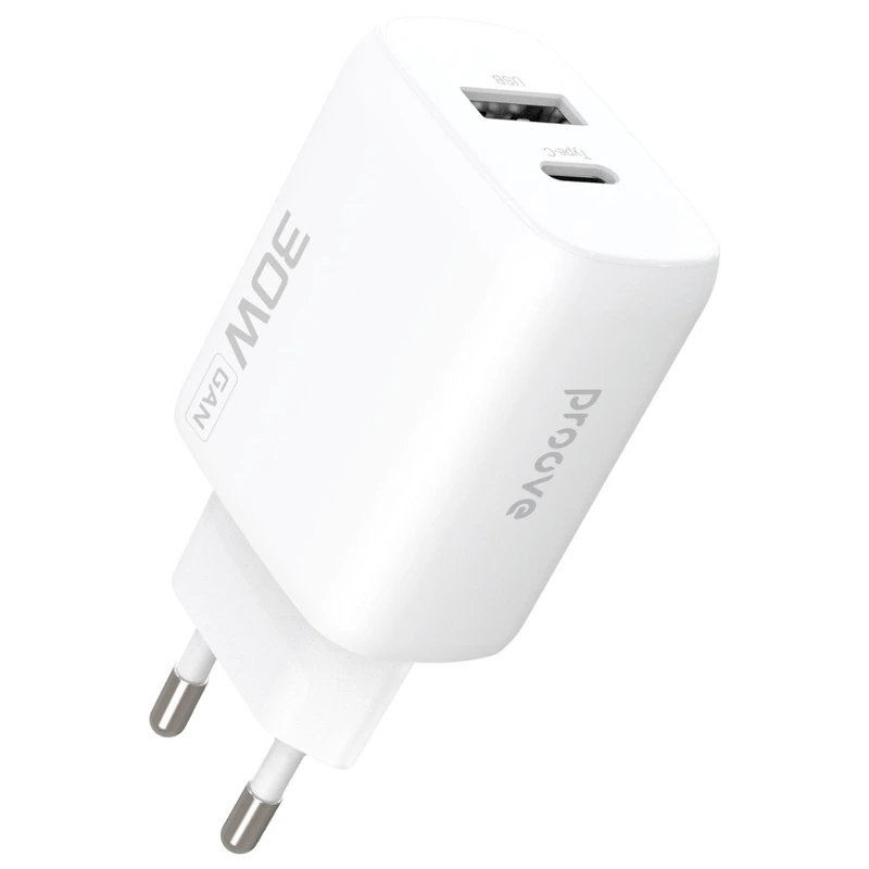 МЗП Proove Silicone Power 2 30W (Type-C + USB) white