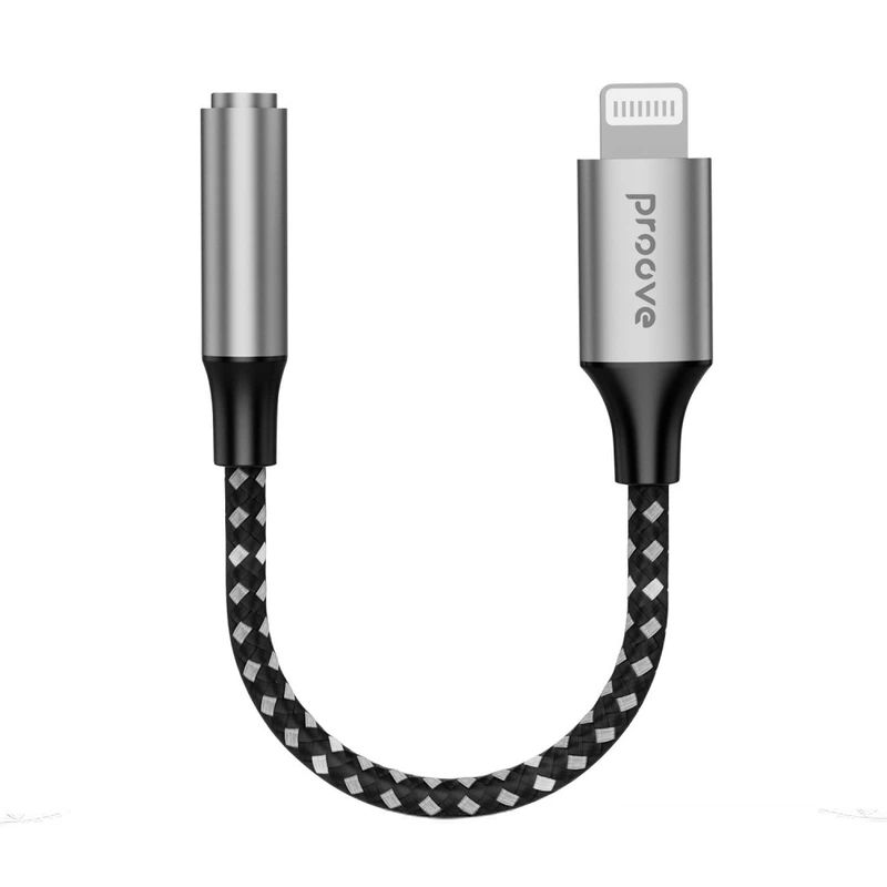 Перехідник AUX Proove SoundMesh Lightning to 3.5mm gray