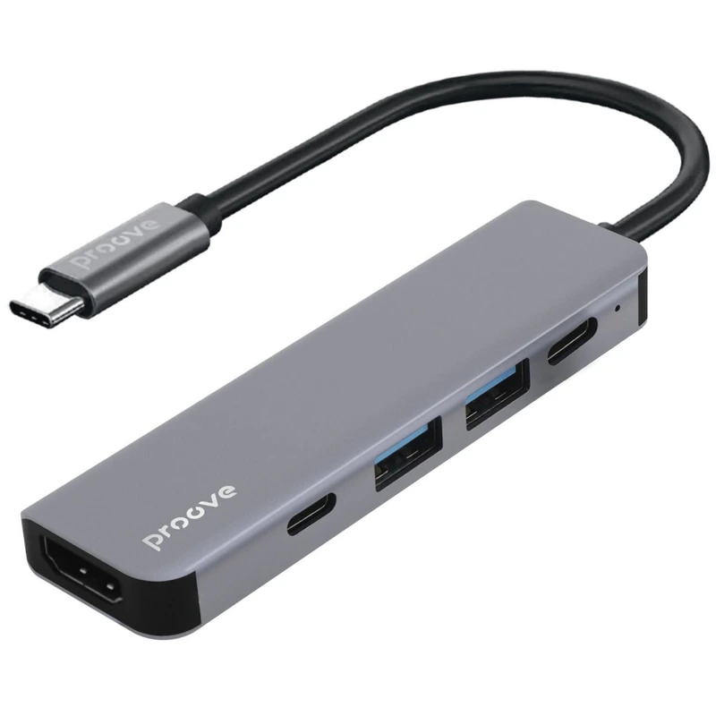 Type-C-Хаб Proove Arc Link 5 in 1 (2*Type-C3.0 + 2*USB3.0 + HDMI) silver