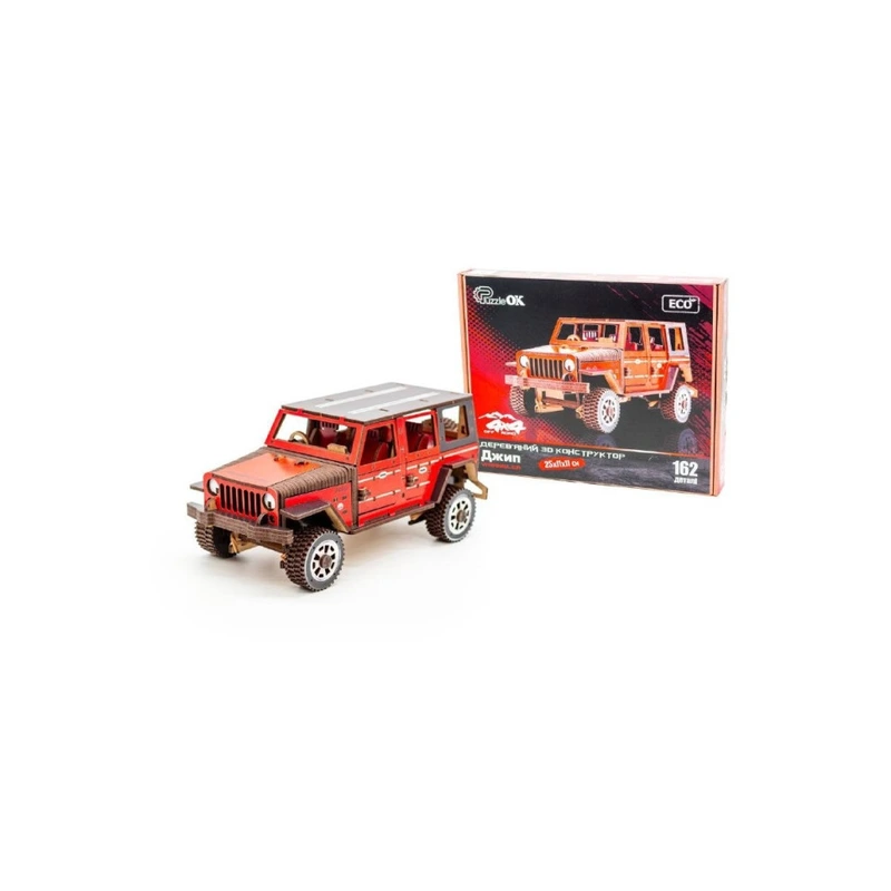 Дерев'яний 3D конструктор "Джип Wrangler" Арт-25162, 162 деталі