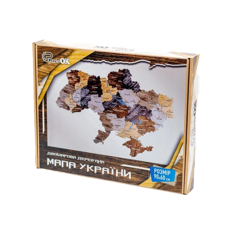 Дерев'яний пазл "Мапа України" Арт-90609, 60х90 см