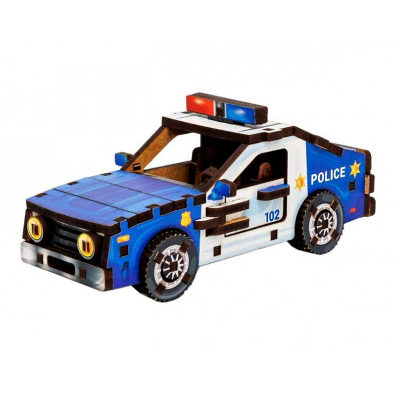 Дерев'яний 3D конструктор "Turbo Police" Puz-00971, 83 деталі — PuzzleOK