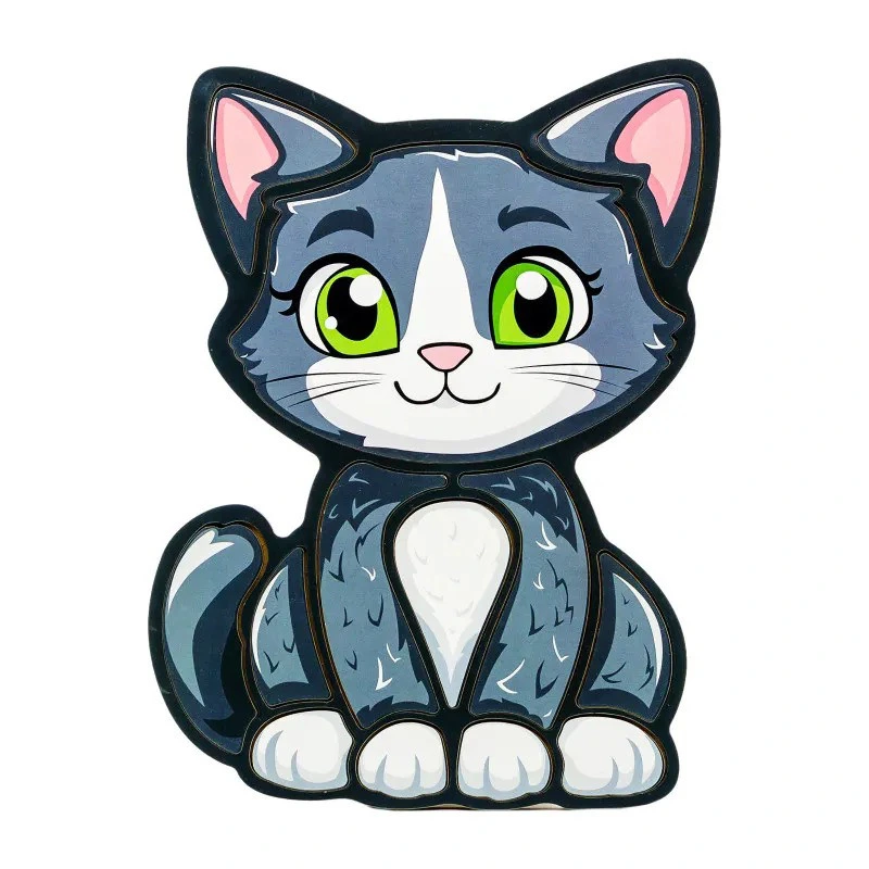 Дитячий пазл-вкладиш "Котик" Puz-22958, 13 елементів — PuzzleOK