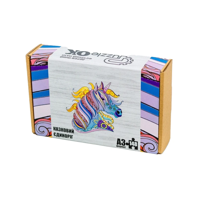 Фігурний дерев'яний пазл A3 "Казковий єдиноріг" PuzA3-00721, 148 елементів