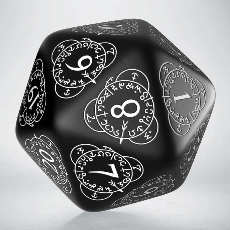 Кубик D20 Level Counter Black & white Die (1)