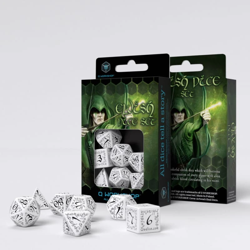 Набір кубиків Elvish White & Black Dice Set (7)