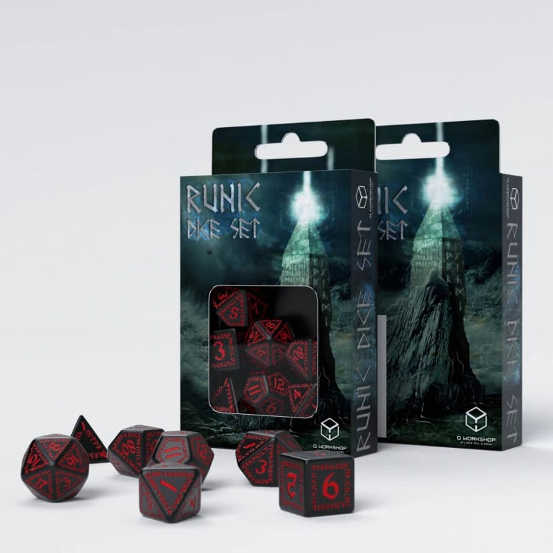 Набір кубиків Runic Black & red Dice Set (7)