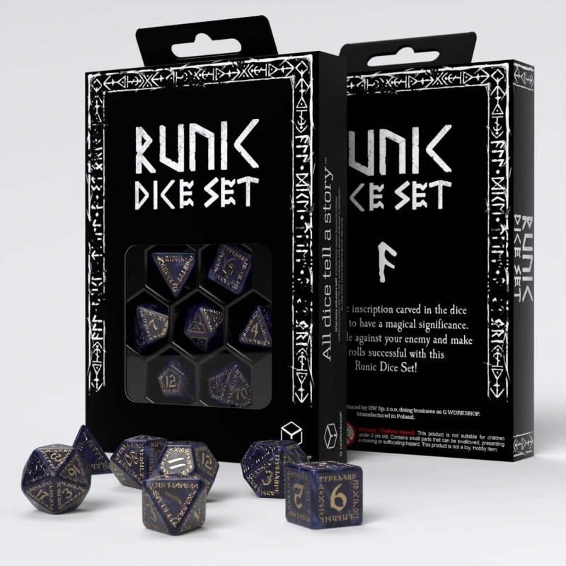 Набір кубиків Runic Mixed-blue & gold Dice Set