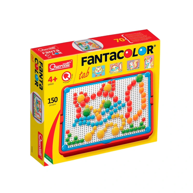 Набір - ДЛЯ ЗАНЯТЬ МОЗАЇКОЮ (10-15-20 мм фішки (160 шт.) + дошка 22х16, переносний) — Quercetti