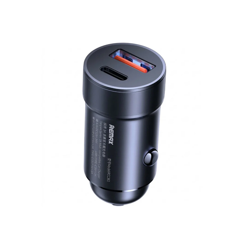 Автомобільний зарядний пристрій REMAX Tangee Series 3A 1A+1C Multi-compatible Car Charger RCC361 Black