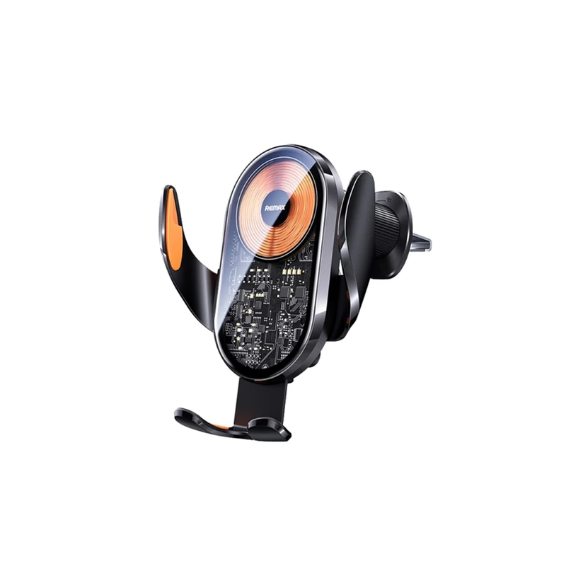 Автотримач для телефона з БЗП REMAX 15W Ultra-thin 3-Axis Linkage Car Holder  RM-C17i Black — Remax