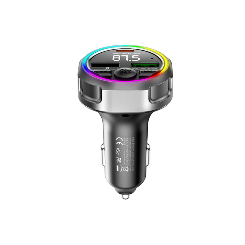 АЗП з FM-модулятором REMAX 48W RGB  frequency modulated call fast charging car charger  CC02 Tarnish