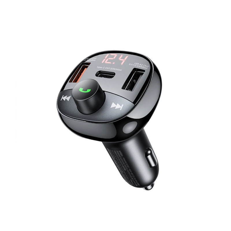АЗП з FM-модулятором REMAX Lodi Series All-in-One 54.5W PD+QC 2A+1C Fast Car Charge  RCC331 Black