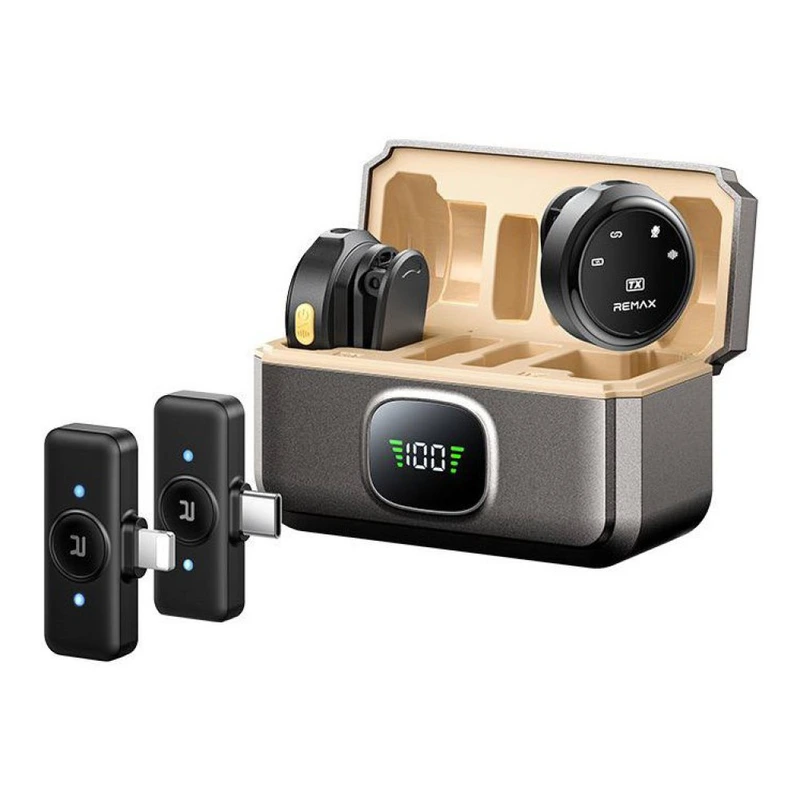 Бездротова мікрофонна система REMAX K22 dual-mic (iP/Type-C) Tarnish — Remax