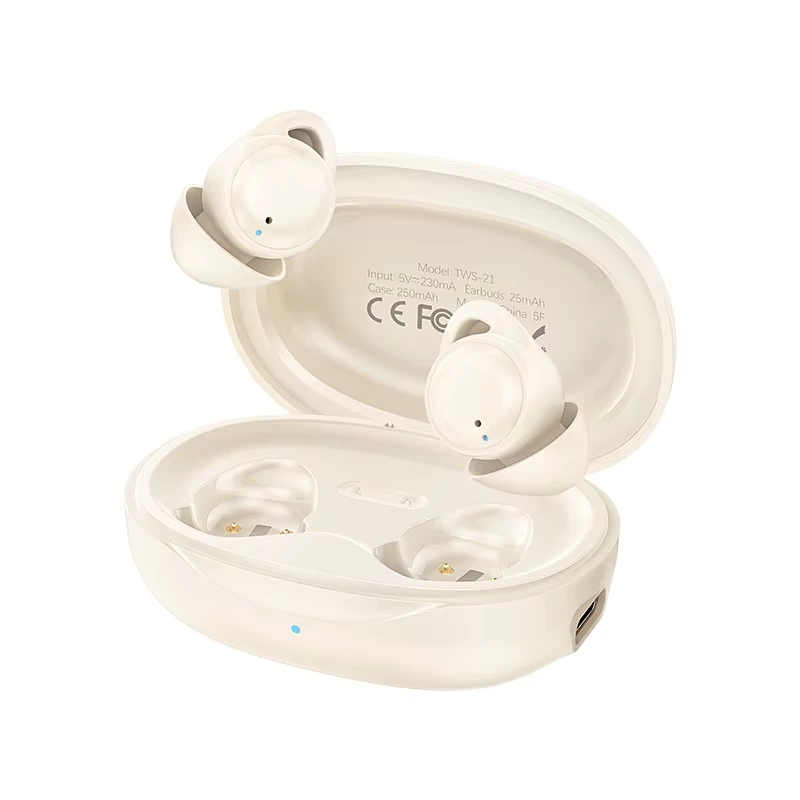 Бездротові навушники TWS REMAX Sleep True Wireless Stereo Music Call Earphones TWS-21 Beige — Remax