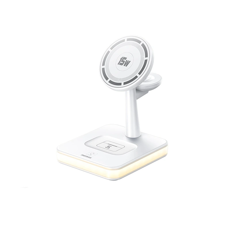 Бездротовий зарядний пристрій REMAX 33W Multifunctional 3-in-1 Wireless Charger with Light RP-W96 White