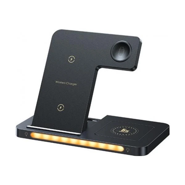 Бездротовий зарядний пристрій REMAX Minxl Pro Series 22W 3-in-1 Foldable Wireless Charger with Light RP-W70  Black