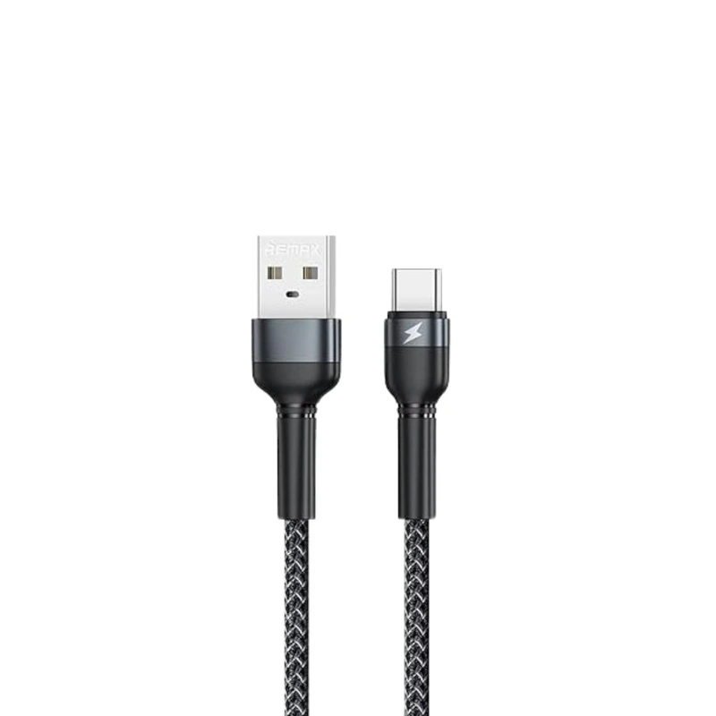 Кабель REMAX Jany Series Aluminum Alloy Braided 2.4A data cable RC-124m/i/a Type-C-Black — Remax