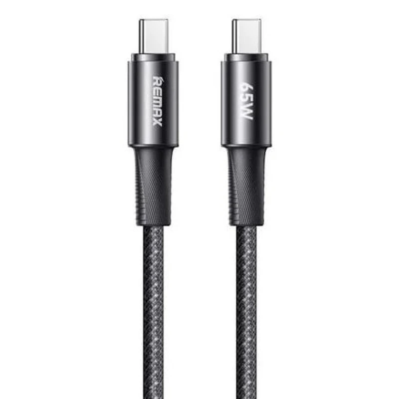 Кабель REMAX WindSpeed Series Fast charging aluminum alloy braided data cable 1.2M  CB25/CB23 (C-C) 65W -  Black