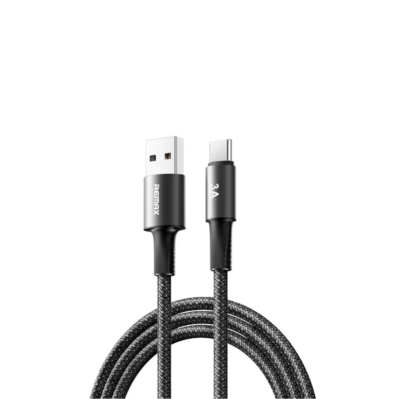 Кабель REMAX WindSpeed Series Fast charging aluminum alloy braided data cable CB25 A-C)  3A - Black 1.2M — Remax