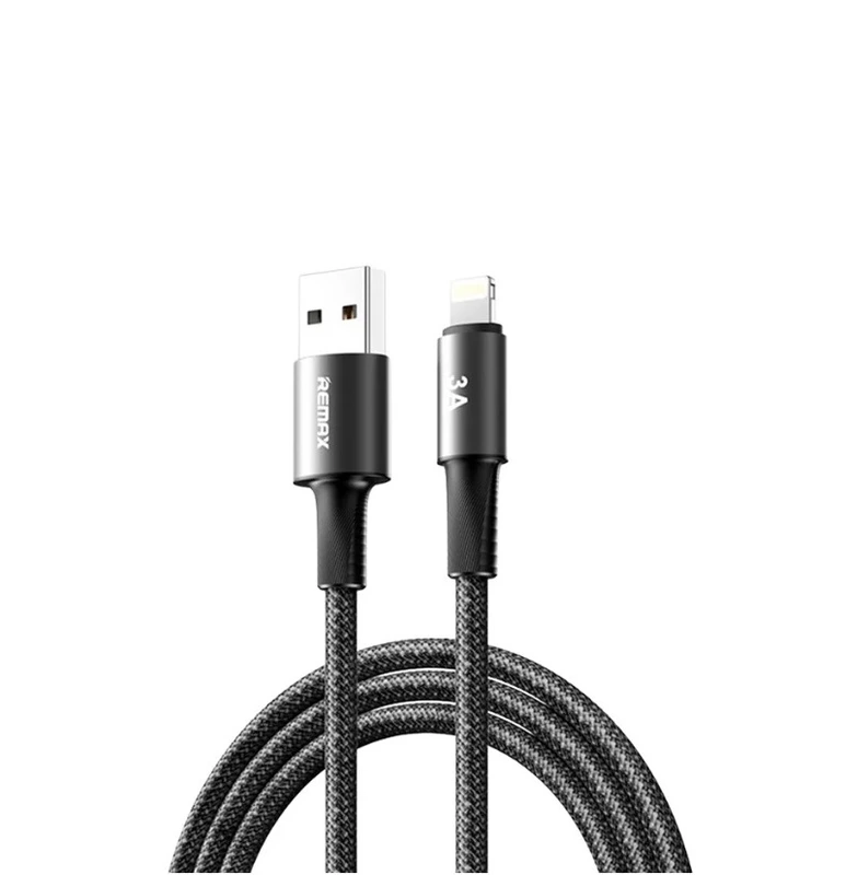Кабель REMAX WindSpeed Series Fast charging aluminum alloy braided data cable CB25  (A-L)  3A - Black 1.2M — Remax