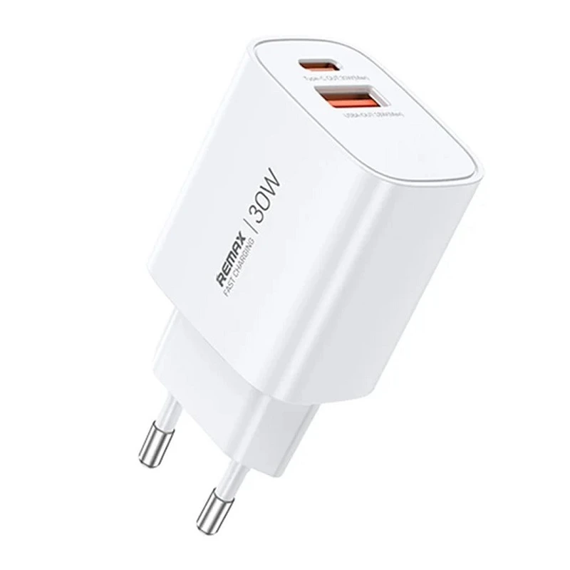 Мережевий зарядний пристрій REMAX GaN Fast Charging Charger  A+C U187-AC30W EU