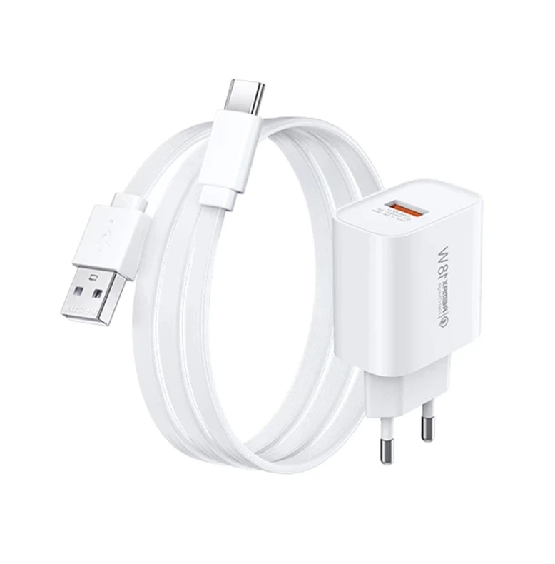 Мережевий зарядний пристрій з кабелем REMAX Kiddy 18W Charger+ Cable Set RP-U119  EU-A-C