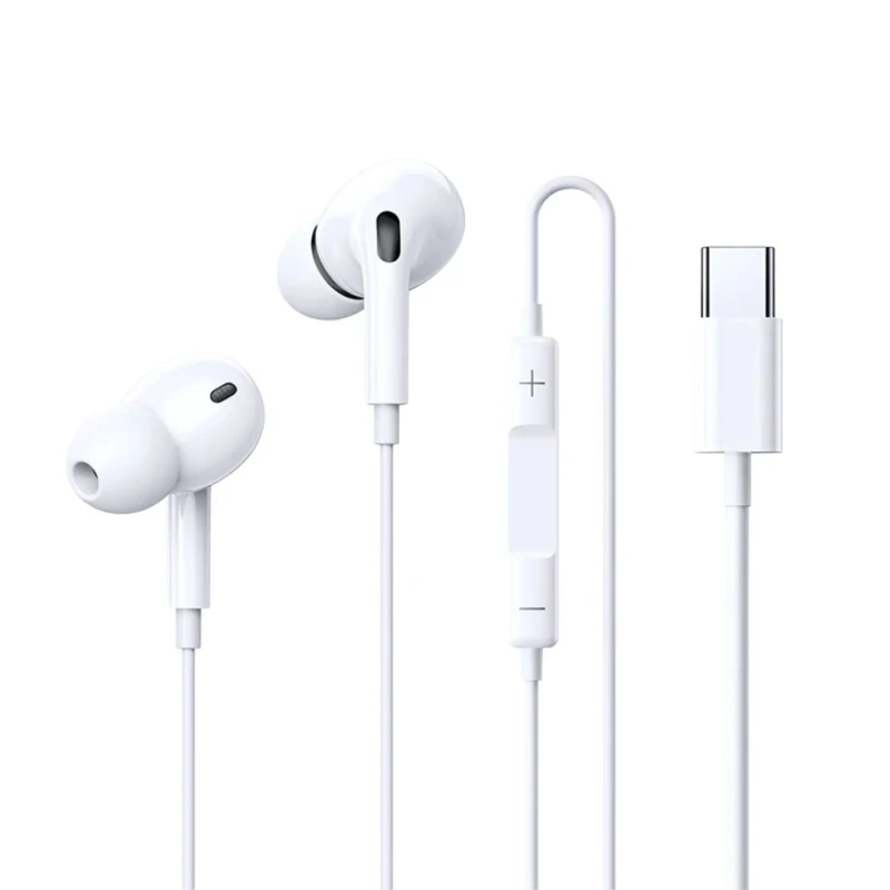 Навушники дротові REMAX Wired Earphones for Music and Call  RM-575/a/i  (Type-C) White — Remax