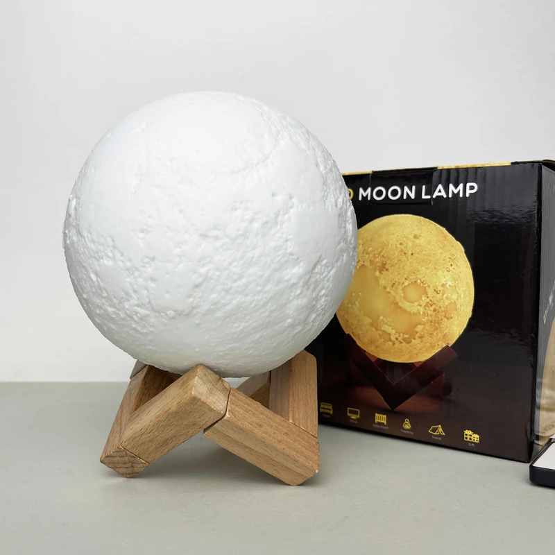 Світильник настільний Місяць 3D RGB 12 см + пульт — RGB Led