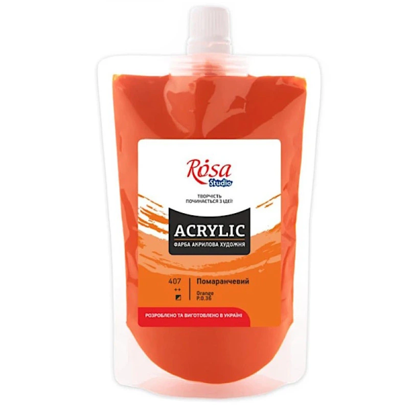 Фарба акрилова Оранжева 323200407 (код 407), 200 мл