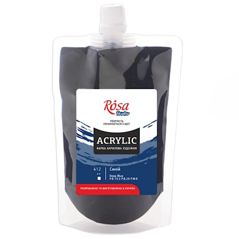 Фарба акрилова Синя 323200412 (код 412), 200 мл
