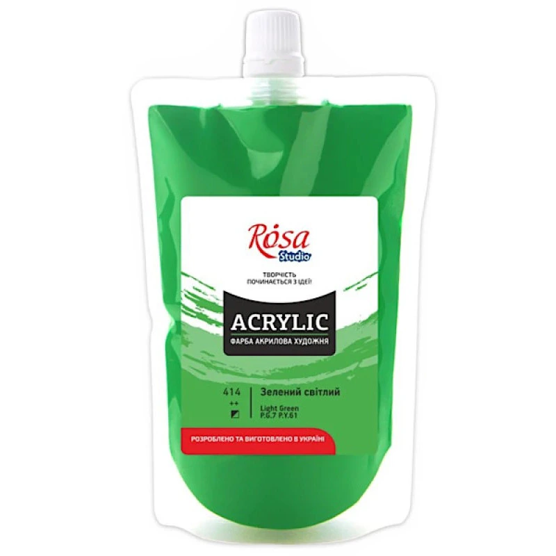 Фарба акрилова Зелена світла 323200414 (код 414), 200 мл
